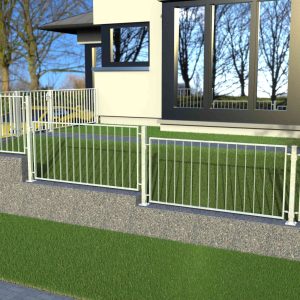 Metall Zaun Gelaender Basic Verzinkt Pfosten Aufgeschraubt Real 2